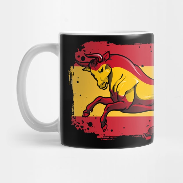 Spanish Bull | Proud Spaniard Gift | Spain Flag Toro Español by Proficient Tees